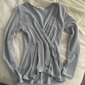 Blue and white striped long sleeve